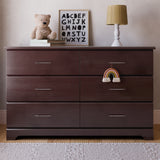 Brookside espresso 6 drawer dresser in a nursery