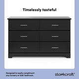 storkcraft brookside black 6 drawer dresser design callout