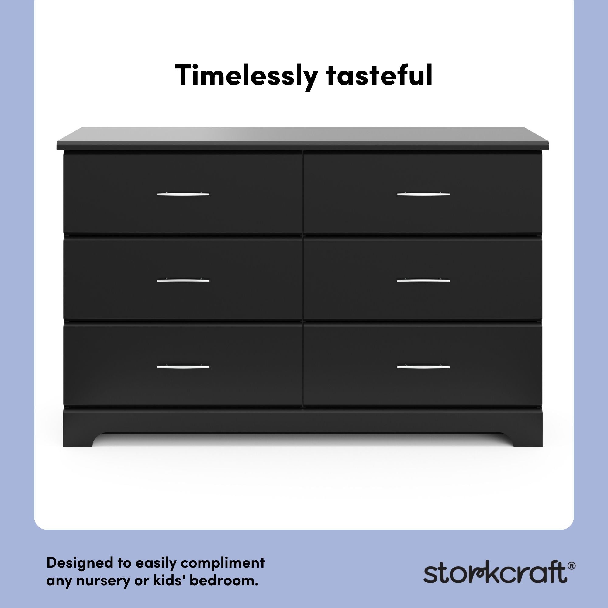 storkcraft brookside black 6 drawer dresser design callout
