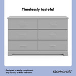 storkcraft brookside pebble gray 6 drawer dresser design callout