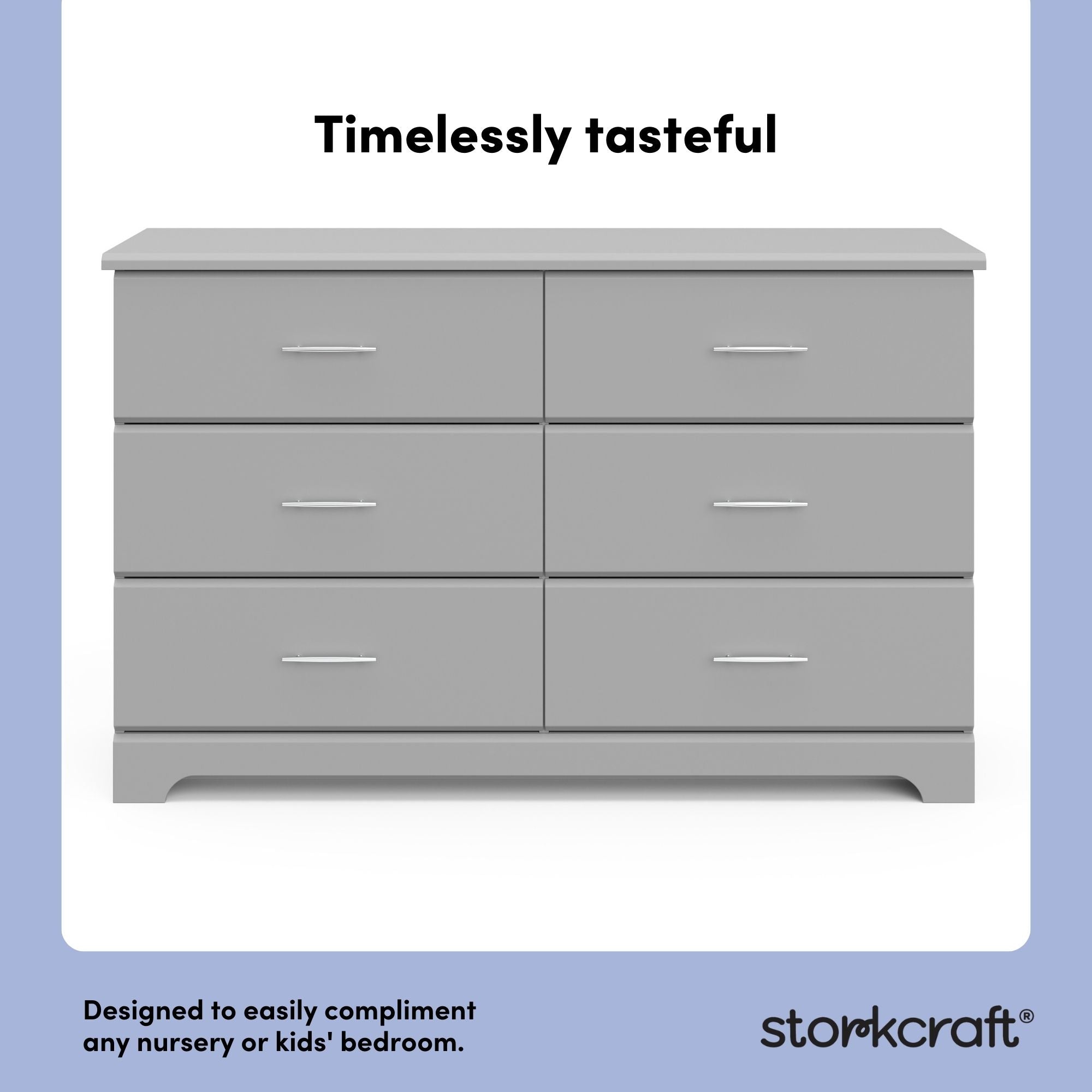 storkcraft brookside pebble gray 6 drawer dresser design callout
