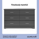 storkcraft brookside gray 6 drawer dresser design callout