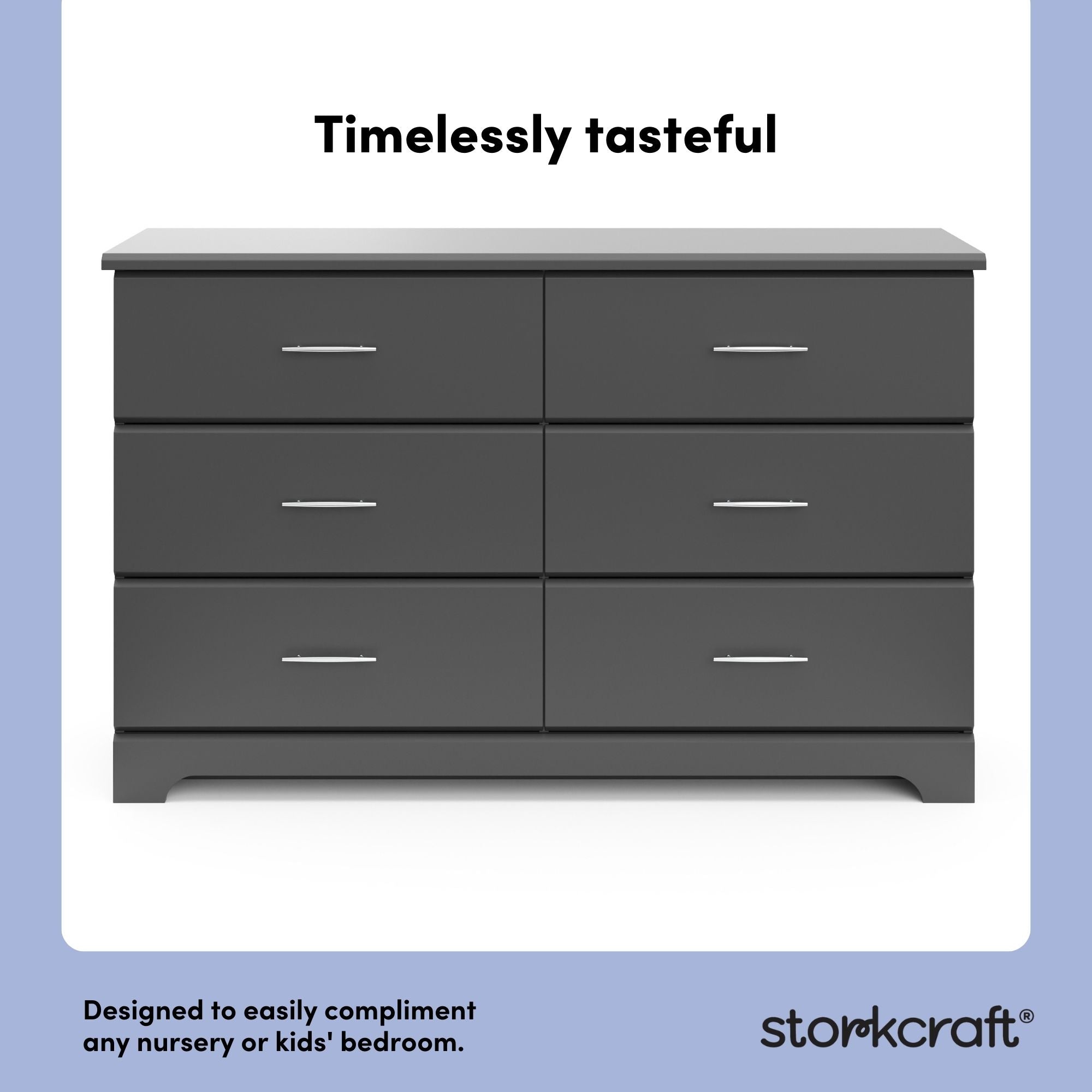 storkcraft brookside gray 6 drawer dresser design callout