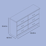 storkcraft brookside 6 drawer dimensions