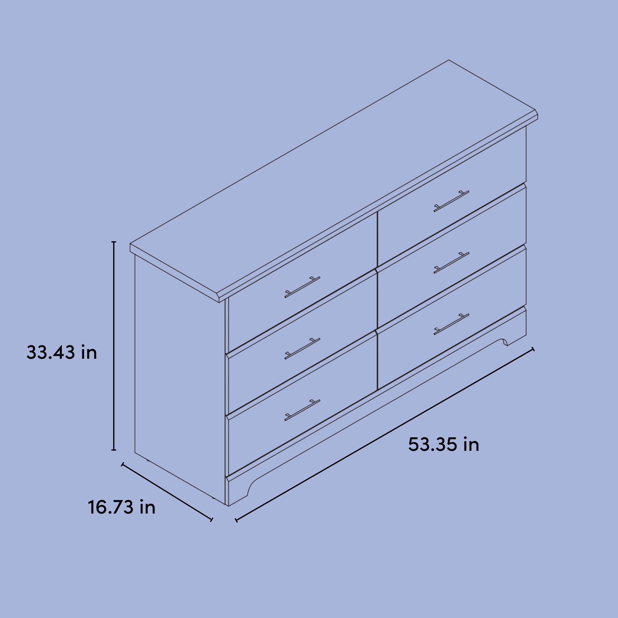 storkcraft brookside 6 drawer dimensions