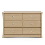 crescent 6 drawer dresser driftwood front view