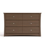 crescent 6 drawer dresser hazelnut front view