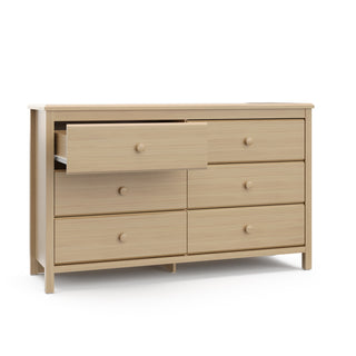 driftwood 6 drawer dresser with 1 open drawers