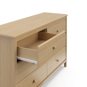 Driftwood 6 drawer dresser with 1 open drawers