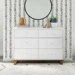 modern 6 drawer white with vintage driftwood dresser in nursery