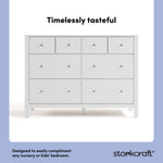 Horizon white with driftwood 6 drawer dresser style callout