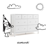 Horizon white with driftwood 6 drawer dresser with black doodles overlaid on image