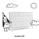 Horizon white with driftwood 6 drawer dresser with black doodles overlaid on image