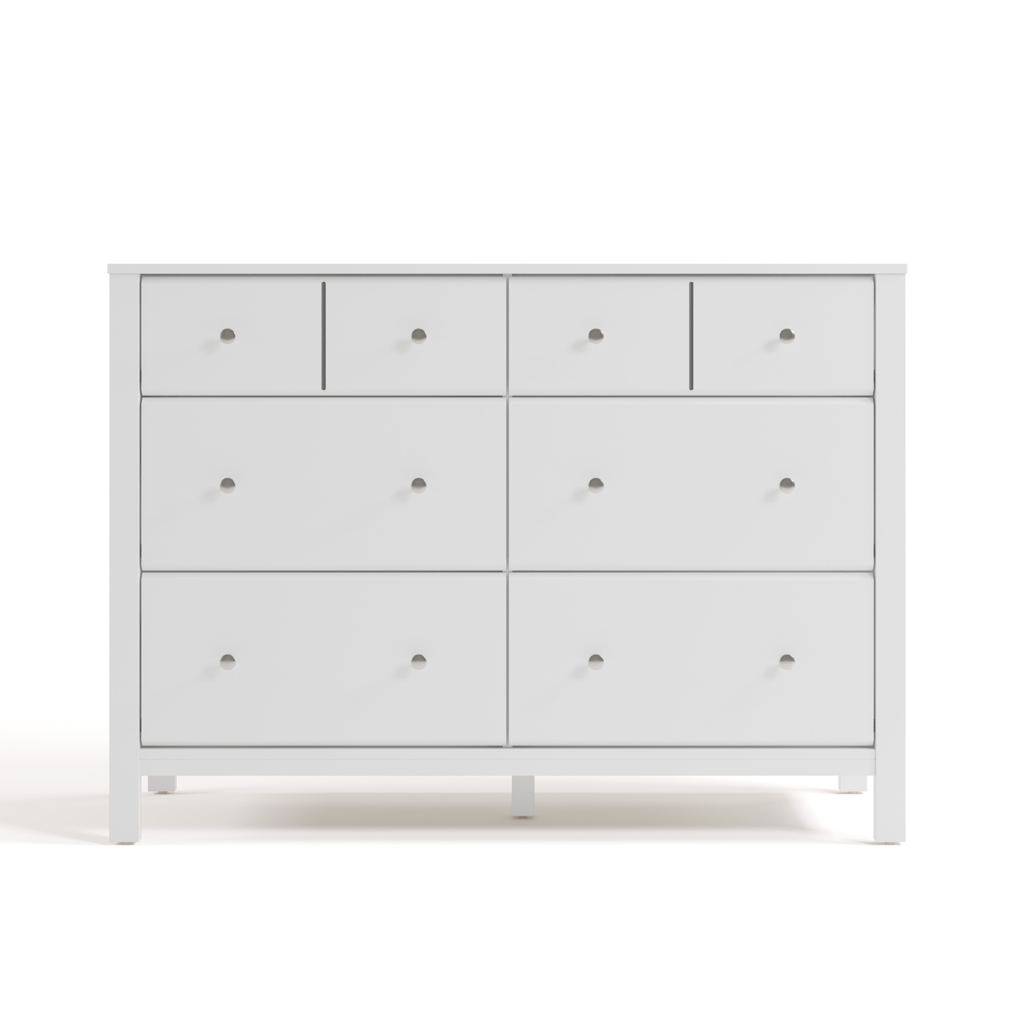 Horizon white 6 drawer dresser front view