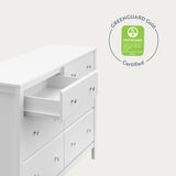 horizon 6 drawer white dresser GREENGUARD Gold Certified callout