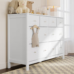 Horizon white 6 drawer dresser in a nursery