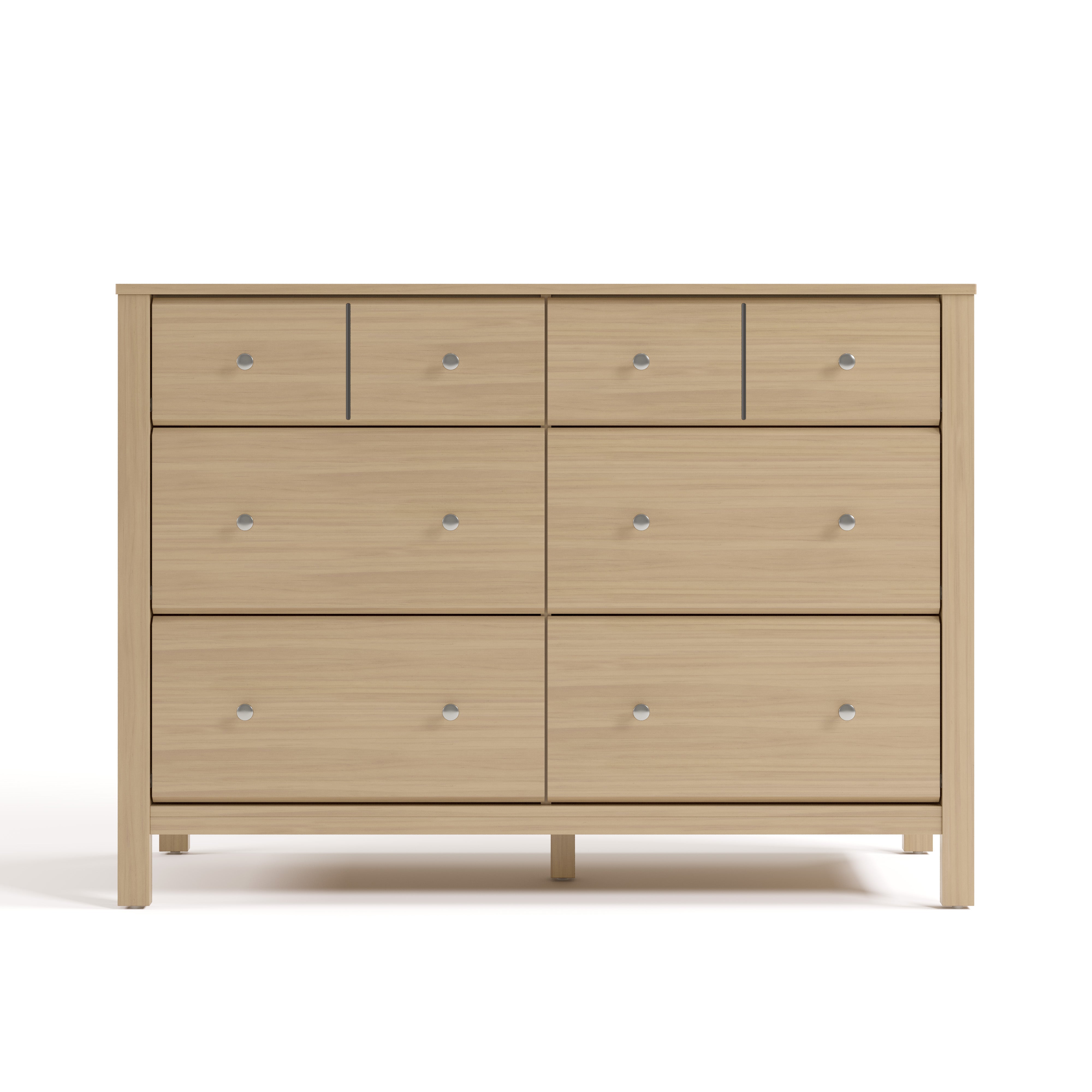 Horizon driftwood 6 drawer dresser front view