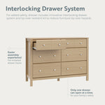 horizon 6 drawer driftwood dresser interlocking drawer callout