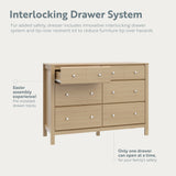horizon 6 drawer driftwood dresser interlocking drawer callout