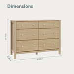 horizon 6 drawer driftwood dresser dimensions callout