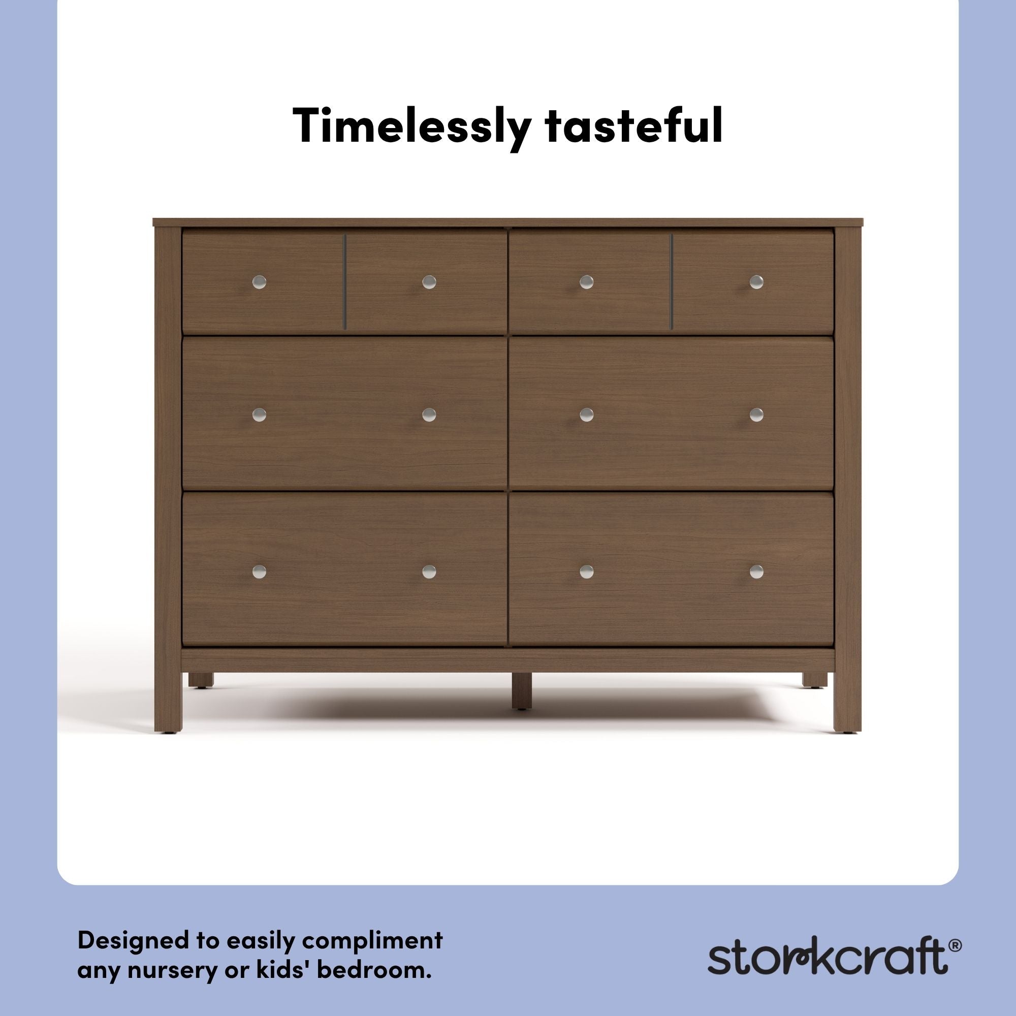 Horizon hazelnut 6 drawer dresser style callout