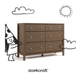 Horizon hazelnut 6 drawer dresser with black doodles overlaid on image