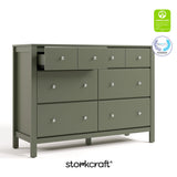 Horizon olive 6 drawer dresser with GGG and PTPA logos on top right