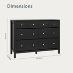 horizon 6 drawer black dresser dimensions callout