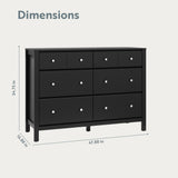 horizon 6 drawer black dresser dimensions callout