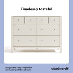Horizon frosted oat 6 drawer dresser style callout