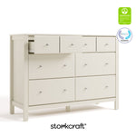 Horizon frosted oat 6 drawer dresser with GGG and PTPA logos on top right