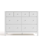 Horizon white with driftwood 6 drawer dresser front view