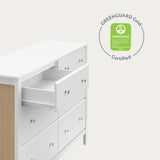 horizon 6 drawer white with driftwood dresser GREENGUARD Gold Certified callout