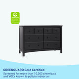benton 6 drawer black dresser GREENGUARD Gold Certified callout
