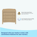 noah 3 drawer chest with topper in driftwood finish certifications callout