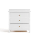 sasha 3 drawer chest with topper in white finish front view