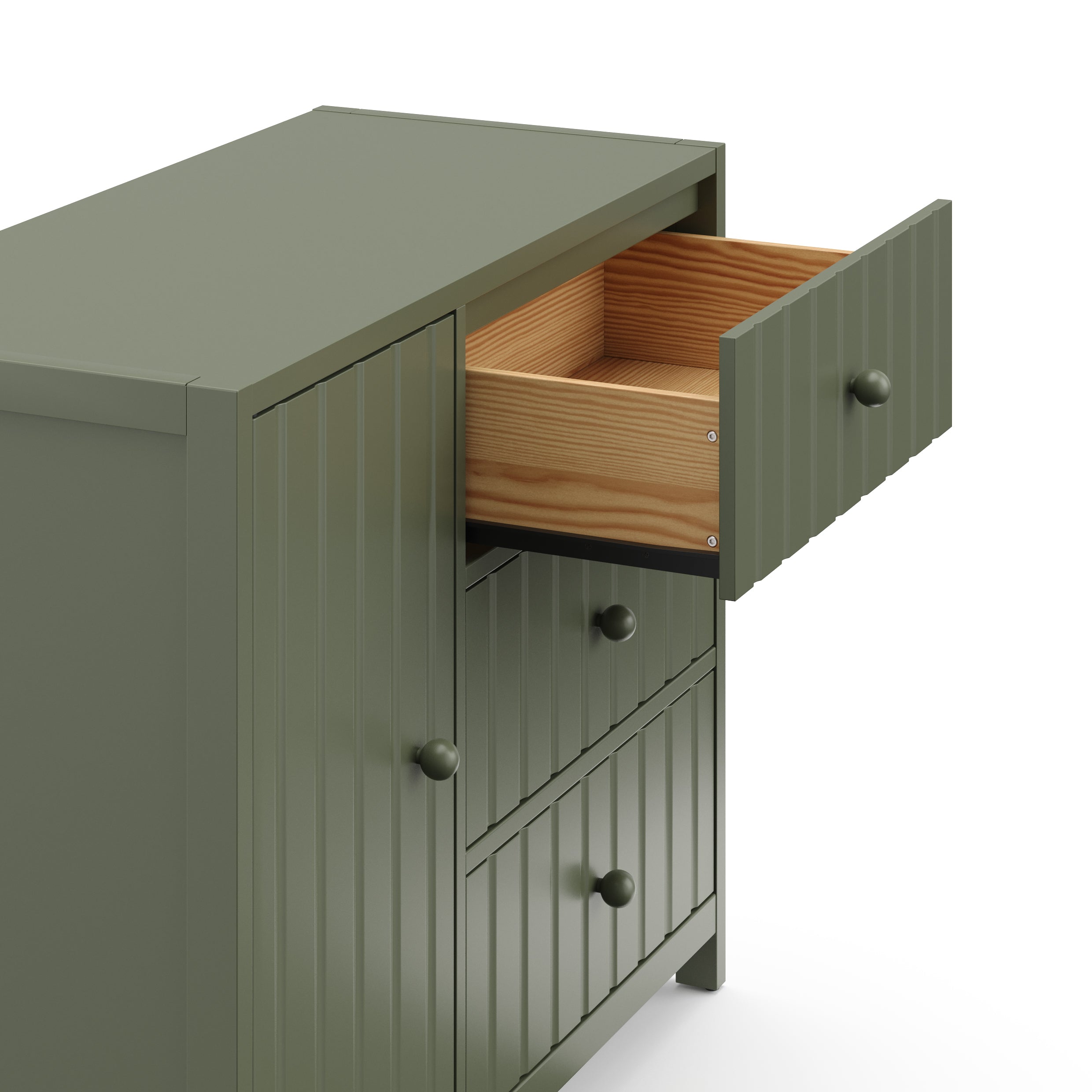 Graco® Teddi® 3 Drawer Combo Dresser with Customizable Knobs.