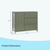 Graco® Teddi® 3 Drawer Combo Dresser with Customizable Knobs.