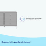 universal 6 drawer pebble gray dresser PTPA winner callout