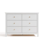 sasha 6 drawer white dresser front view