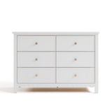 sasha 6 drawer white dresser front view