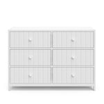 teddi 6 drawer white dresser front view