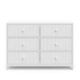 teddi 6 drawer white dresser front view