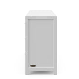 teddi 6 drawer white dresser side view