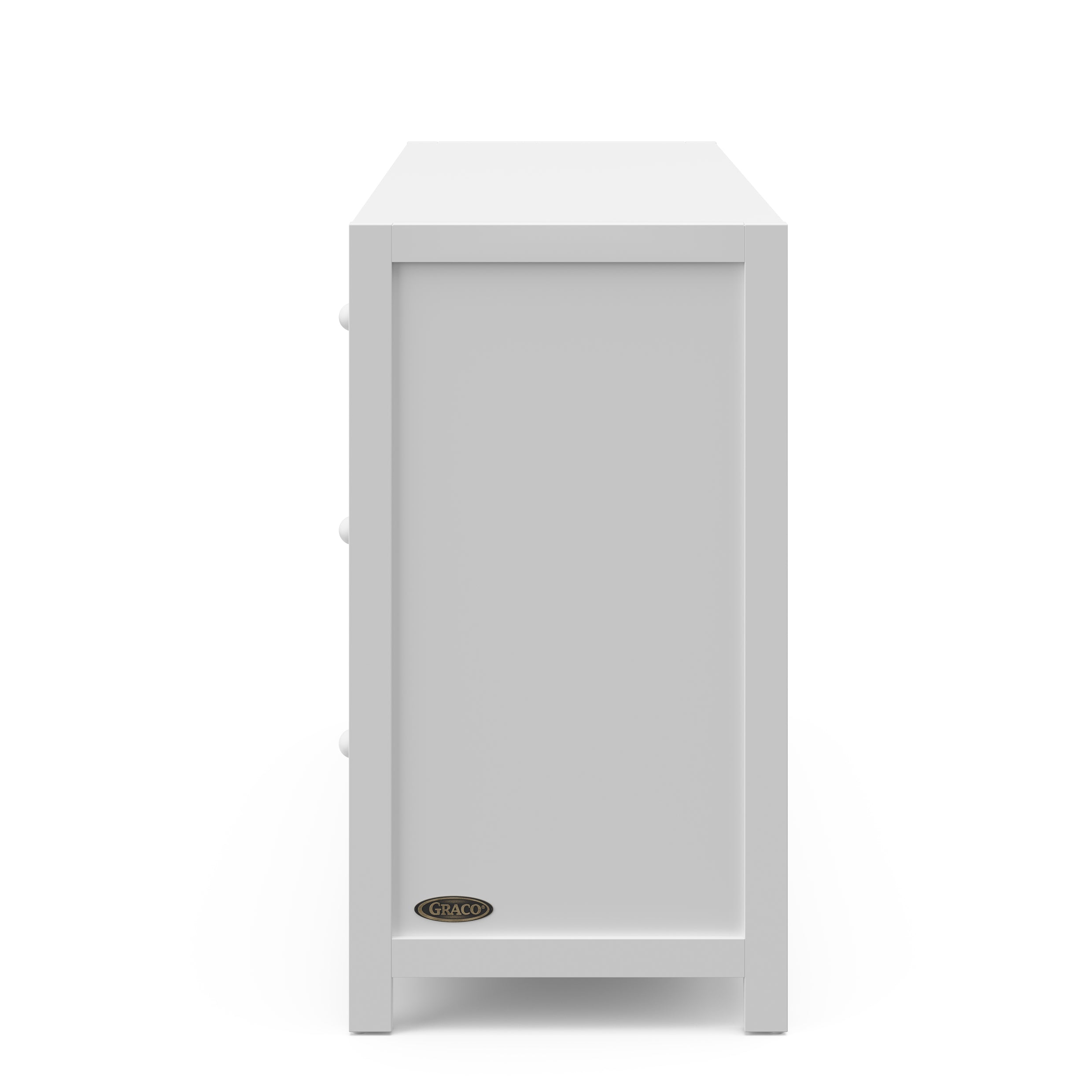 teddi 6 drawer white dresser side view