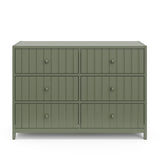 teddi 6 drawer olive dresser front view