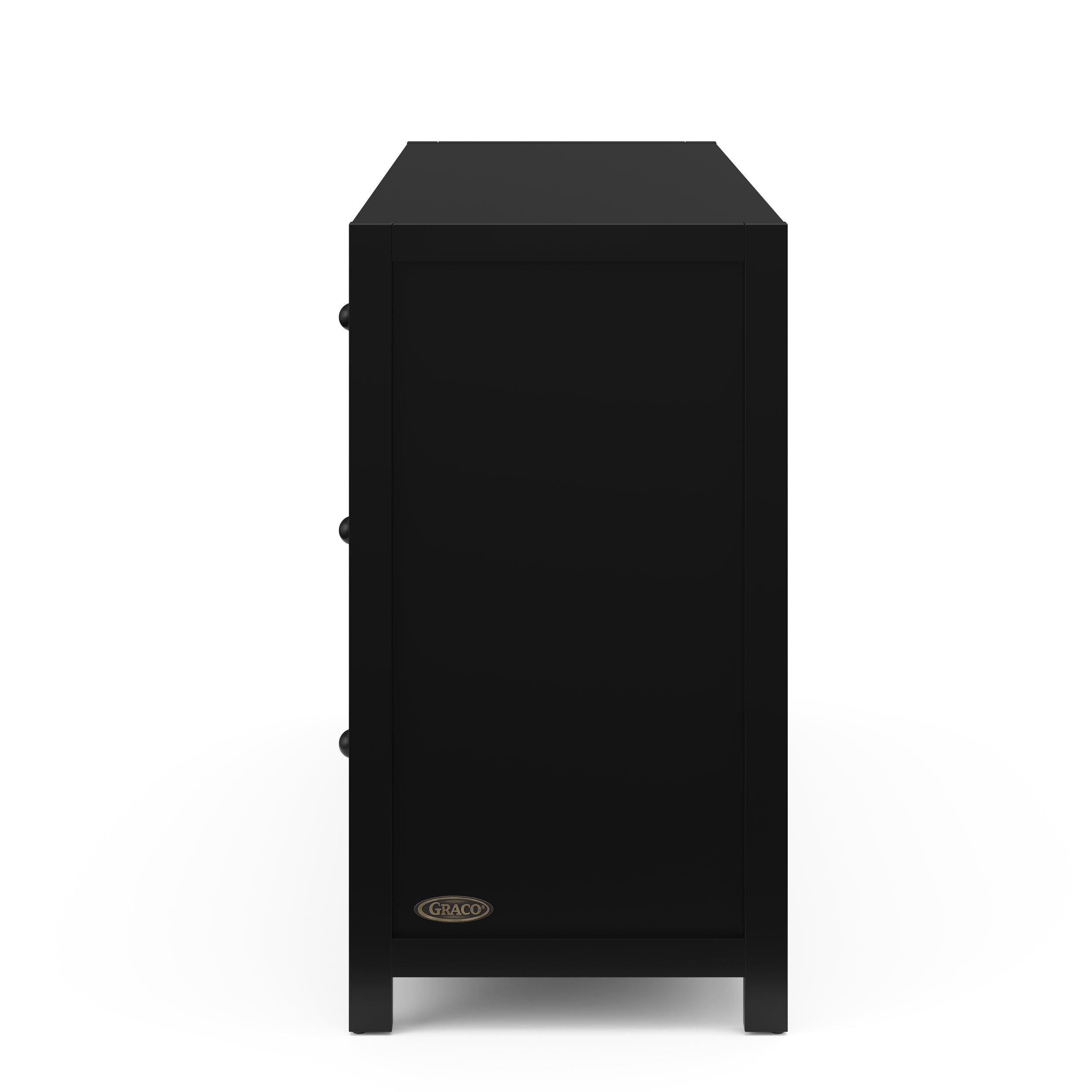 teddi 6 drawer black dresser side view