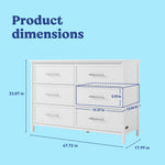 Classic white 6 drawer dresser with dimensions