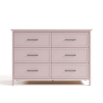 classic blush 6 drawer dresser front view