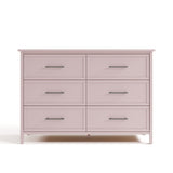 classic blush 6 drawer dresser front view